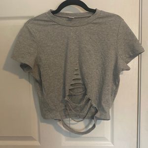 Distressed crop top